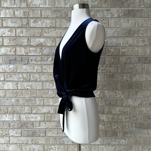 Aqua V Neck Velvet Top Blouse Size S 🌸 - Picture 5 of 7